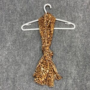 Leopard Print Scarf Brown Gold‎ Animal Print Lightweight Sheer Fashion Accessory